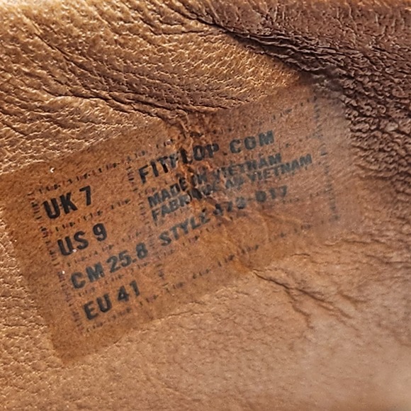 FitFlop Womens Banda Brown Leather Gold Crystal Thong Sandals Size 9 Toe Post - Picture 6 of 9